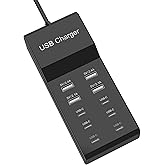 10-Port USB C Charger Block, 6-Port USB-C and 4-Port USB-A Charging Station Plug Cube, Fast Type C Charging Hub for iPhone 17
