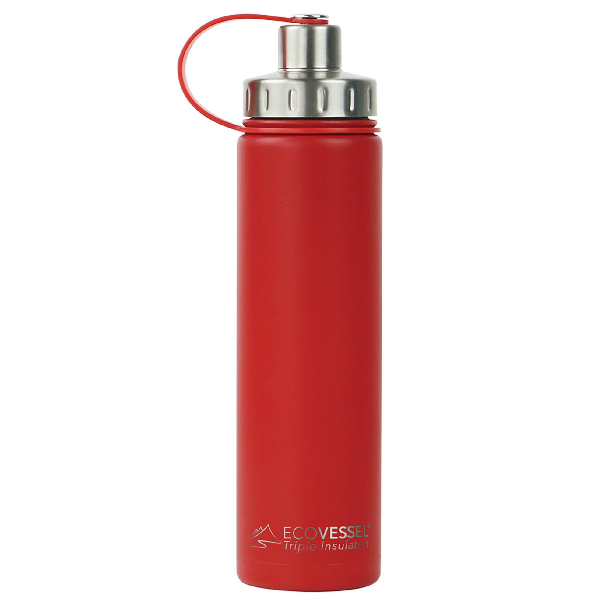 EcoVessel Tri Max Vacuum Insulated Stainless Steel Boulder - Red, 700 ml — image 1