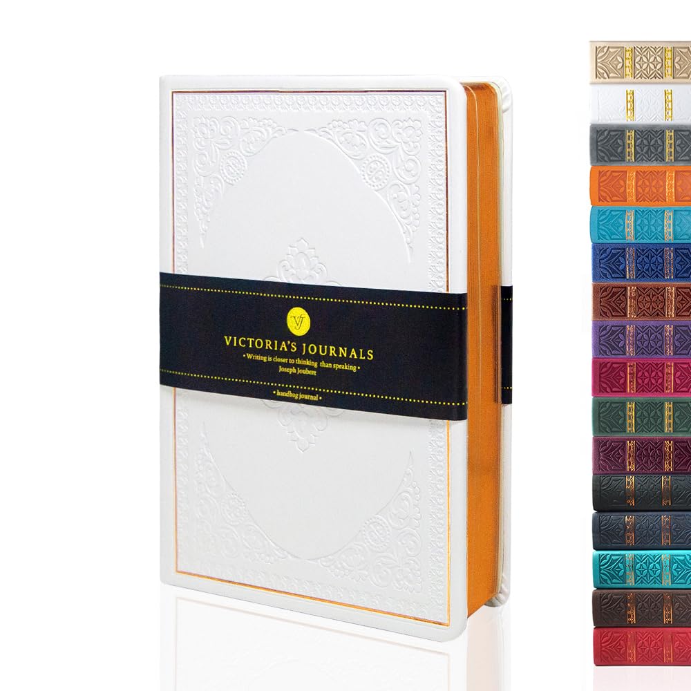 VICTORIA'S JOURNALS Leatherette Vintage Journal Hard Cover Lined Notebook Old Looking Travel Pocket Diary, Mini B6 Size 6.5'' x 4.7'' — image 1