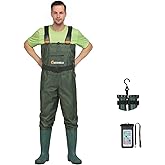 GIEESHIELD Chest Waders with Boots – Waterproof Lightweight 2-Ply Nylon/PVC for Men & Women Fishing & Hunting