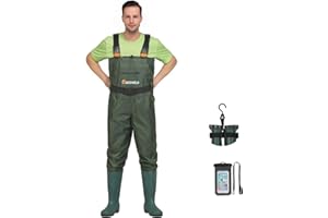 GIEESHIELD Chest Waders with Boots – Waterproof Lightweight 2-Ply Nylon/PVC for Men & Women Fishing & Hunting