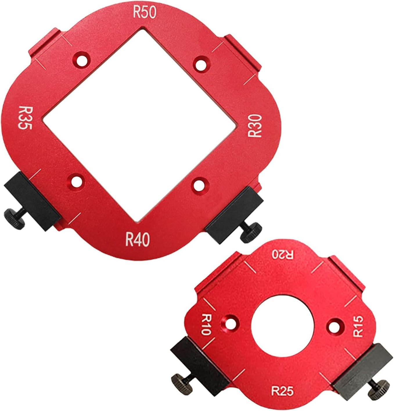 SUNHAIXIA Radius Jig Router Templates, Aluminum Alloy Wooden Board Arc Cutting Auxiliary Tool, Router Corner Jig DIY Template R10 R15 R20 R25 R30 R35 R40 R50