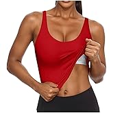 Tank Top with Built in Bra for Women Summer Basic Padded Yoga Shirts Shelf Bras Fitted Camisole Casual Undershirt