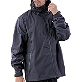 ENDIRAD Men's Lightweight Waterproof Sports Zip Hoodie Rain Jacket, Cycling Windbreaker Pullover Coats, Breathable Coat