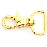 CRAFTMEMORE 3/4 Inch Trigger Snap Hooks Classic Swivel Lobster Claw Clasps Purse Lanyard Clip 20 Pack CSPS (Gold)