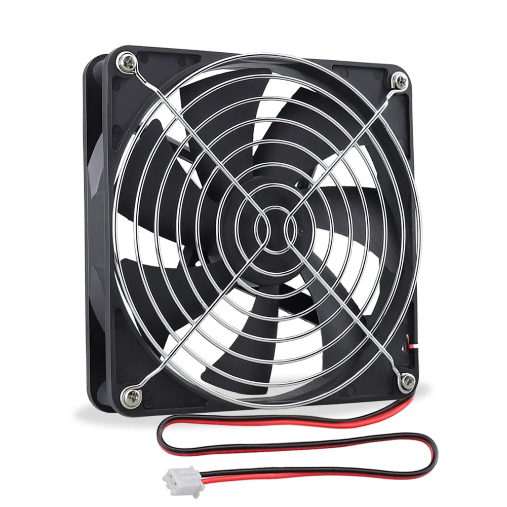 GDSTIME 140mm Fan 24V 140mm x 25mm PC Cooling Fan 2 Pin 1400 RPM 96.2CFM Big Airflow High Performance Case Cooler For Computer Projector TV box Game Console Xbox Router