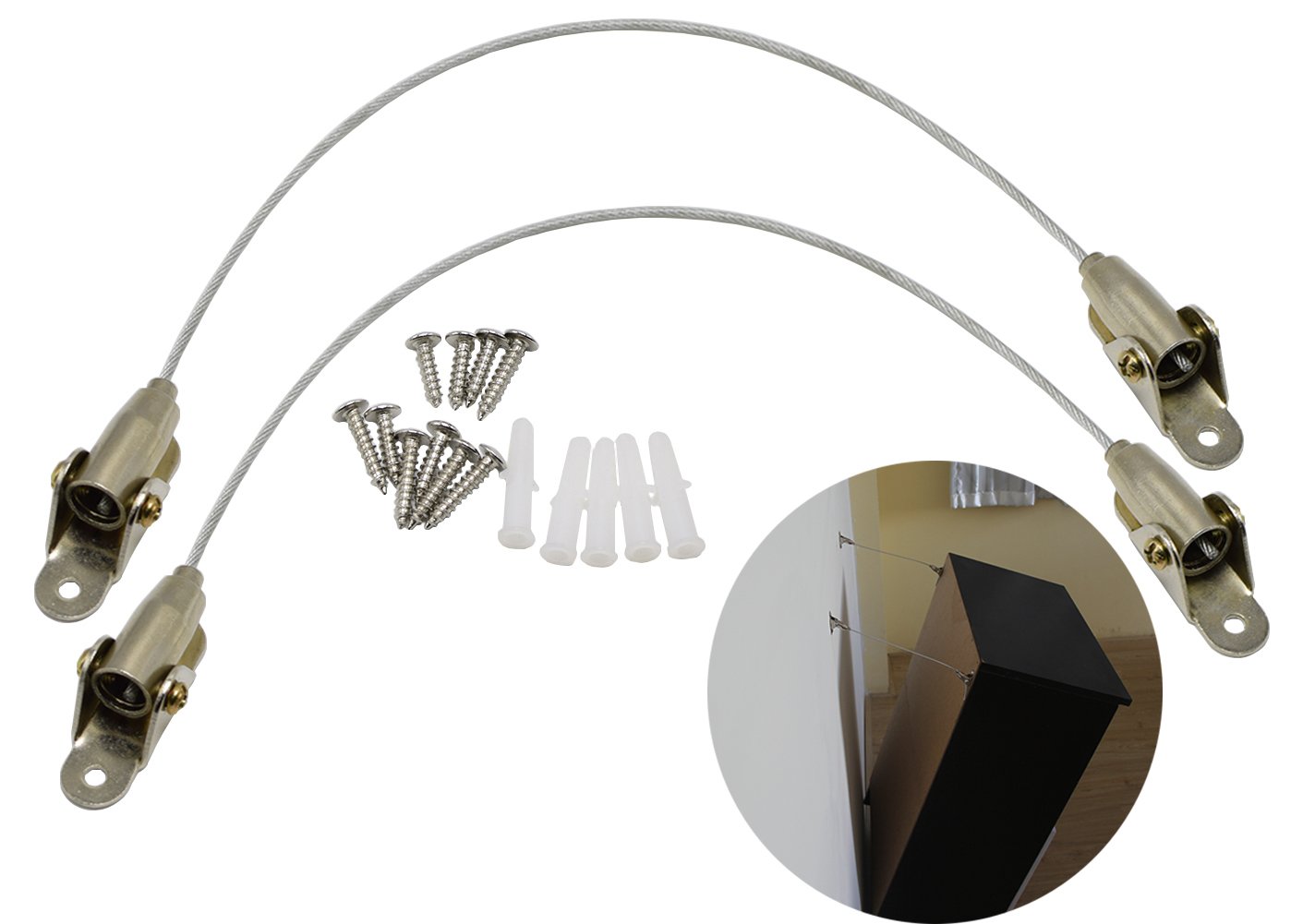 MOT Global Furniture AntiTip Straps Steel Cables Furniture Anchor