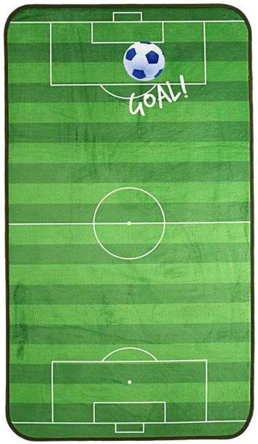 Football Pitch Velvet Soft Rug - Blue 110 x 60 cm