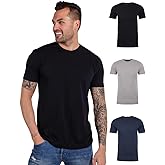 INTO THE AM Men's T-Shirts Soft Cotton Blend Crew Neck Tee S - 4XL Athletic Fit Plain & Logo Basic T-Shirt for Men