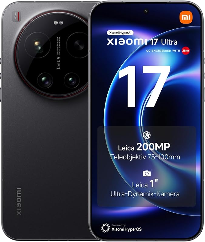 17 Ultra Smartphone 16+512 GB, Leica 200 MP Teleobjektiv, Schwarz