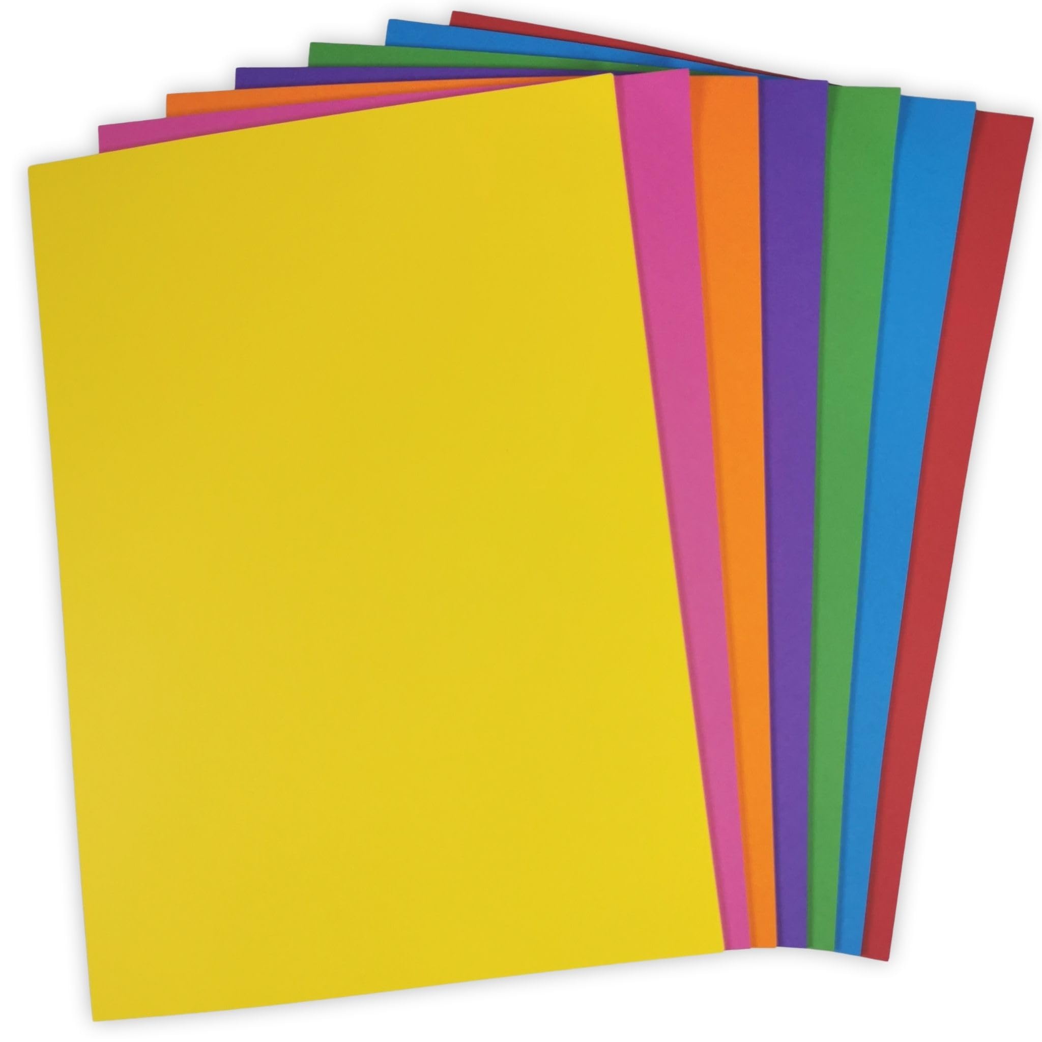 A4 Bright Card 70 Sheets Mixed Bright Coloured 160gsm 6 Colours Orange Green Pink Red Blue Yellow Purple A4 Printer Photocopier