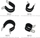 DDHOMIN 20 PCS 304 Stainless Steel Rubber Lined P Clips Cable Hose Pipe Clamps view 5
