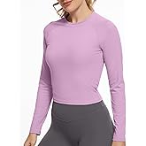 GGOV Womens Long Sleeve Crop Workout Tops Yoga Cropped Top Gym Shirts Athletic Clothes Slim Fit