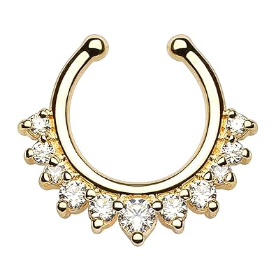 Autiga Nasenpiercing Nasenring Fake Piercing Septum Helix Kugeln Zirkonia Kristalle Strass