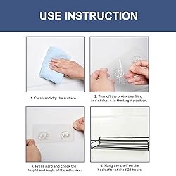 8 Pack Shower Caddy Adhesive Hooks