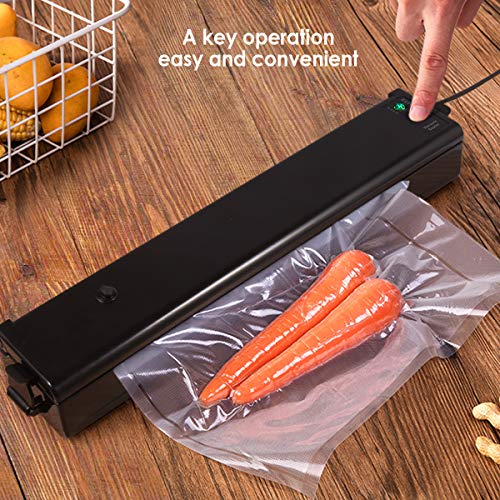 Vacuum Sealer Machine, Cakie Vacuum Sealing System Portable Automatic Mini with Double Capacitor Design Send 25 Sealing Bags for Dry and Wet Food Preservation