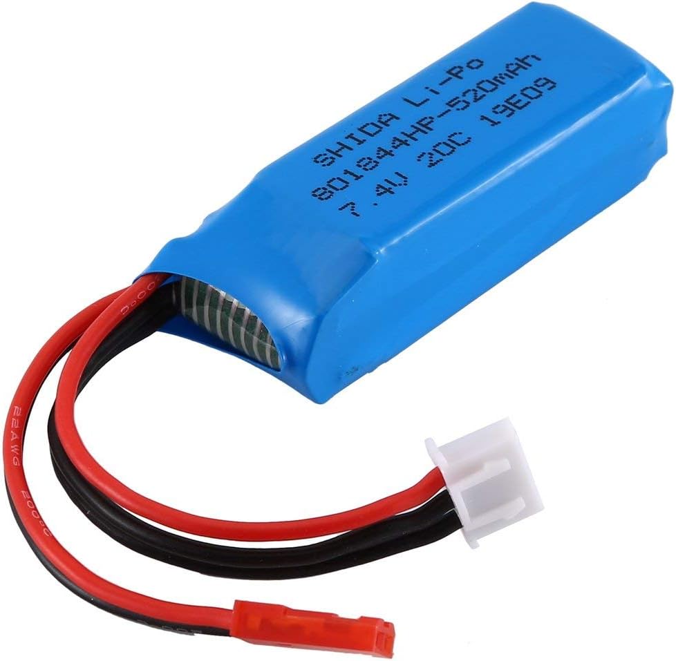 520MAH 7.4V 20C 2S Lipo-Battery JST Plug Rechargerable Lithium Battery for Mini-Q 1:28 RC Car L989 Truck Accessaries (Blue) Jasnyfall