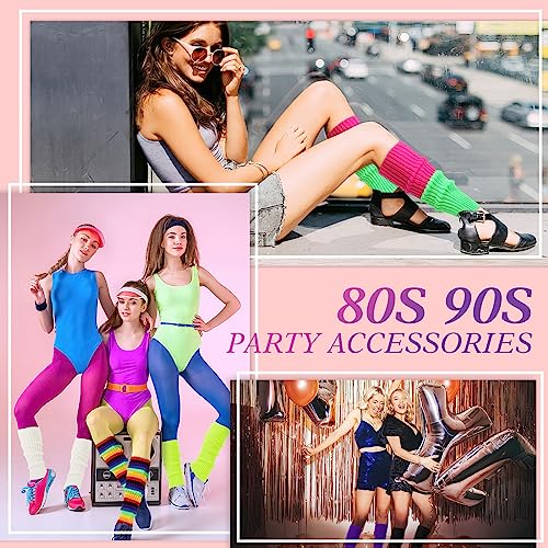 Neon Leg Warmers – Scaldamuscoli Fluorescente – Accessorio Feste Anni 80 E Ballo