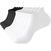 Rehelu Ankle Socks for Women, Cushioned Low Cut Running Socks Breathable Cotton Gym Socks for Women 5 Pairs