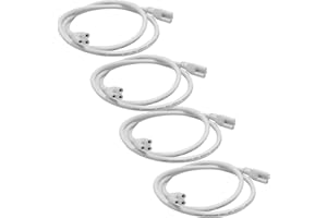 JOYUETLAN （4-PACK ）T5 T8 LED Double End 3Pin Lamp Connecting Wire Ceiling Lights Daylight LED Integrated Tube Cable Linkable Cords for LED Tube Lamp Holder Socket Fittings with Cables White Color,（ 3.3 FT / 1M