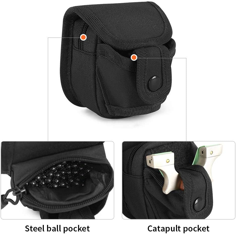 Huntvp Tactical Slingshot Pouch Molle Military Catapult Slingshot Storage Bag for Outdoors Hunting (Black) - Image 5