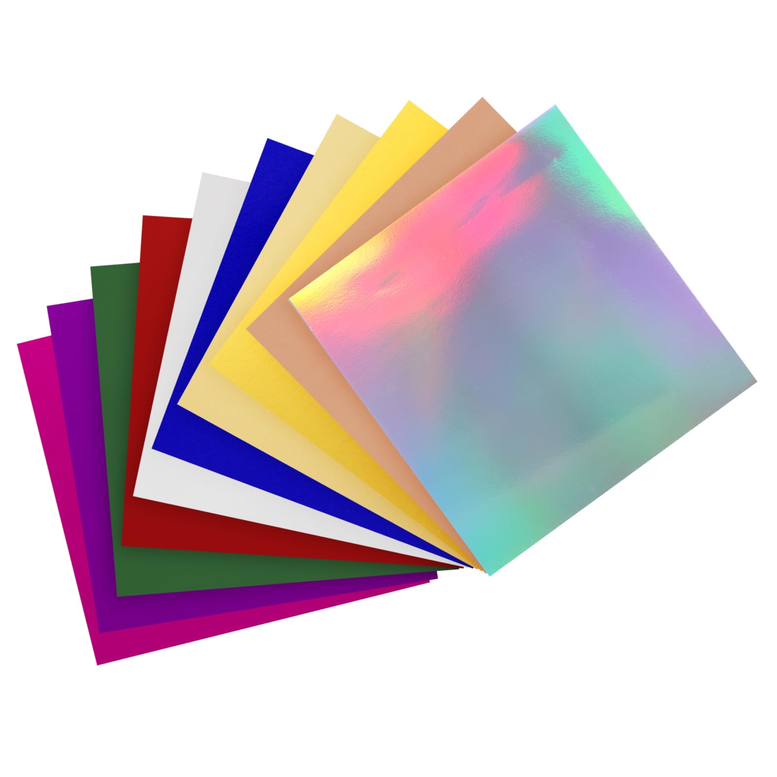 PATIKIL 12"x12" Metallic Mirror Board Sheets, 20 Pack 10 Colors Cardstock Foil Board Reflective Sheet 250gsm for Scrapbook Poster DIY Craft Invitation Card