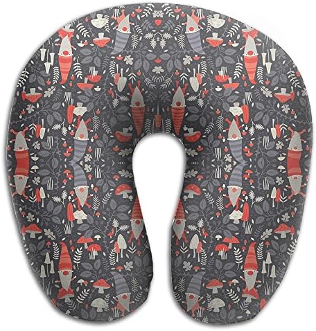 Nordic Gnomes Small Memory Foam Travel Neck Pillow U Shaped Travel Neck Support Cushion
