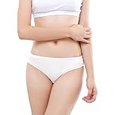 Relaxcare Disposable Underwear for Women, 10 Pack Cotton Ladies Briefs Panties Travel/Emergency, White