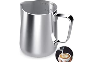 Milk Frothing Pitcher, 32 oz Milk Frother Cup Espresso Cup Stainless Steel