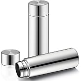 Vesici Mini Water Bottles 4.4 oz Cute Small Insulated Stainless Steel Purse Water Bottles Pocket Slim Flask Keeps Drink Cold and Hot for Women Lunch Bag Coffee(Silver,2 Pack)
