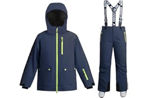 GSOU SNOW Snow Suit for Kids Ski Suit Boys Ski Jacket and Snow Bibs Set Waterproof Insulated Snowsuit Windproof for Kid Youth