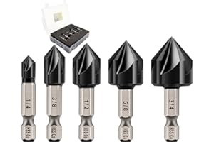 TiAlN Countersink Drill Bit Set, DARTOTEK Titanium Aluminum Nitride Coated with Quick Change Hex Shank, M35 HSS Chamfering Dr