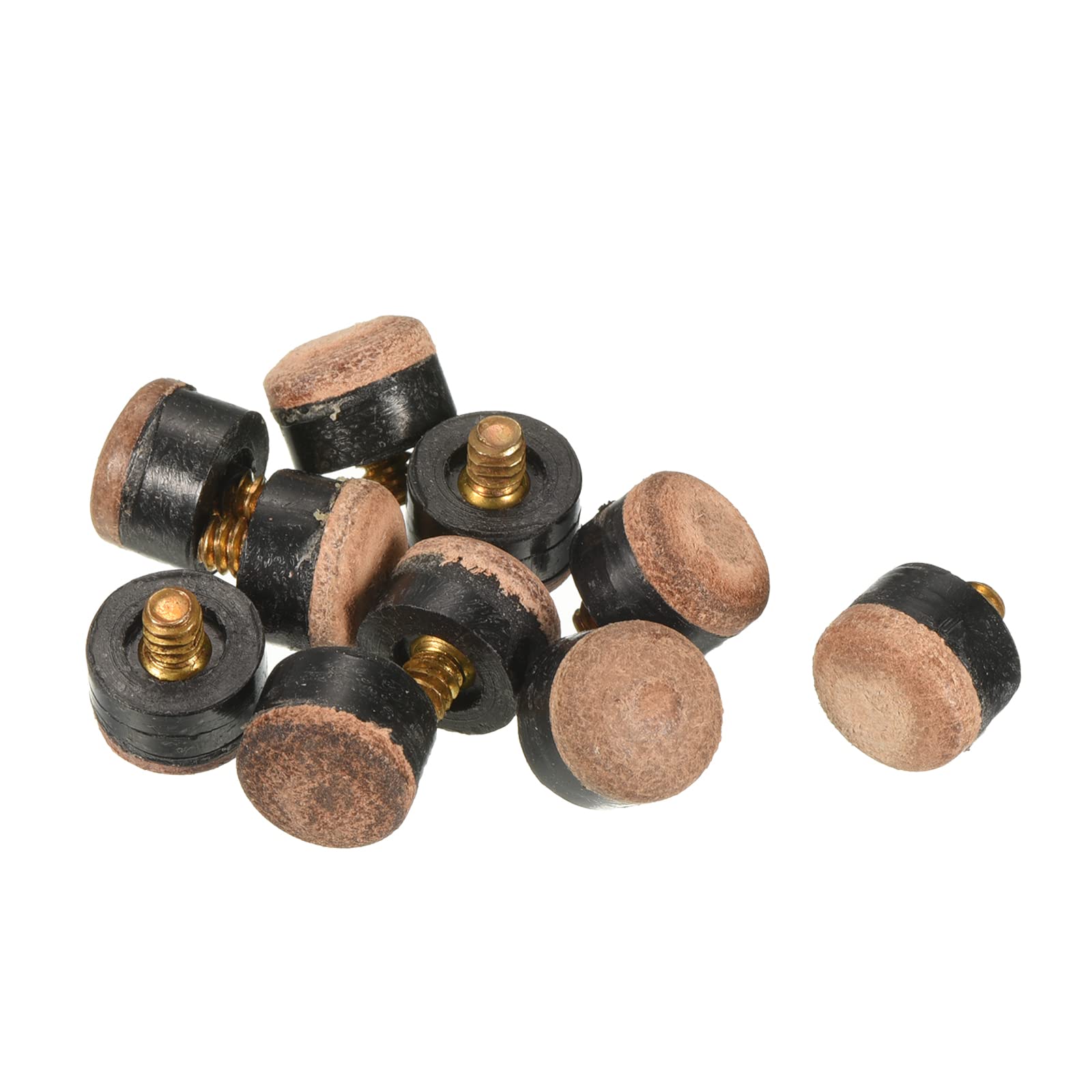 PATIKIL 13mm Dia Screw-on Pool Cue Tips, 30 Pack Billiard Cue Tips Snooker Billiard Supplies Pool Stick Tips Replacement Accessories, Brown