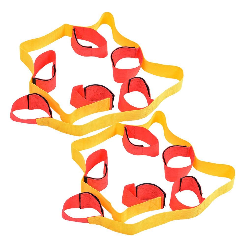 Legged Race Band, 1 Pair 4 Choices Polyester Yarn Outdoor Sport Multiplayer Legged Fixed Belt Cooperative Race Band Walker Tie Teamwork Training Game Interactive Toys(6 people belt)