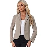 Allegra K Women's Work Office Blazer Stretch Lapel Collar Long Sleeve Jacket Suit Blazer