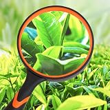 kuou Magnifying Glass 10X 75mm Handheld Reading Loupe Non-Slip Rubber Handle view 7