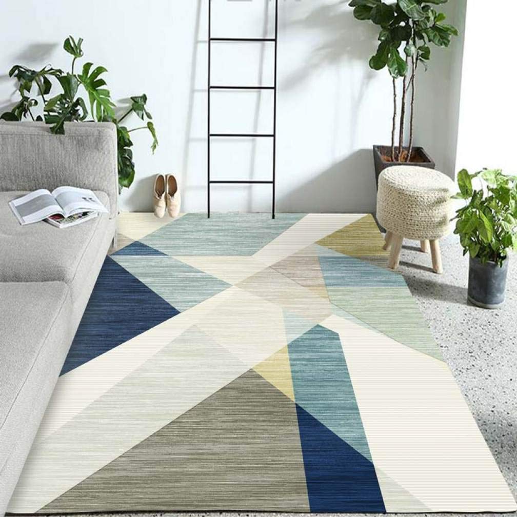 Tsavm Geometric Carpet Modern Collection Area Rug Backing Anti