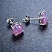 JunXin Three Color 925 Sterling Silver Round Cut Opal Stud Earring 7.5MM (Purple)