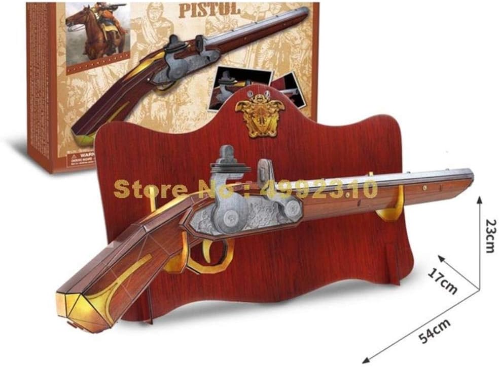 SHUANGBING Statue Sculpture Ornament 51Pcs Military Classic Gun Flintlock Pistol 3D Paper Puzzle Toy