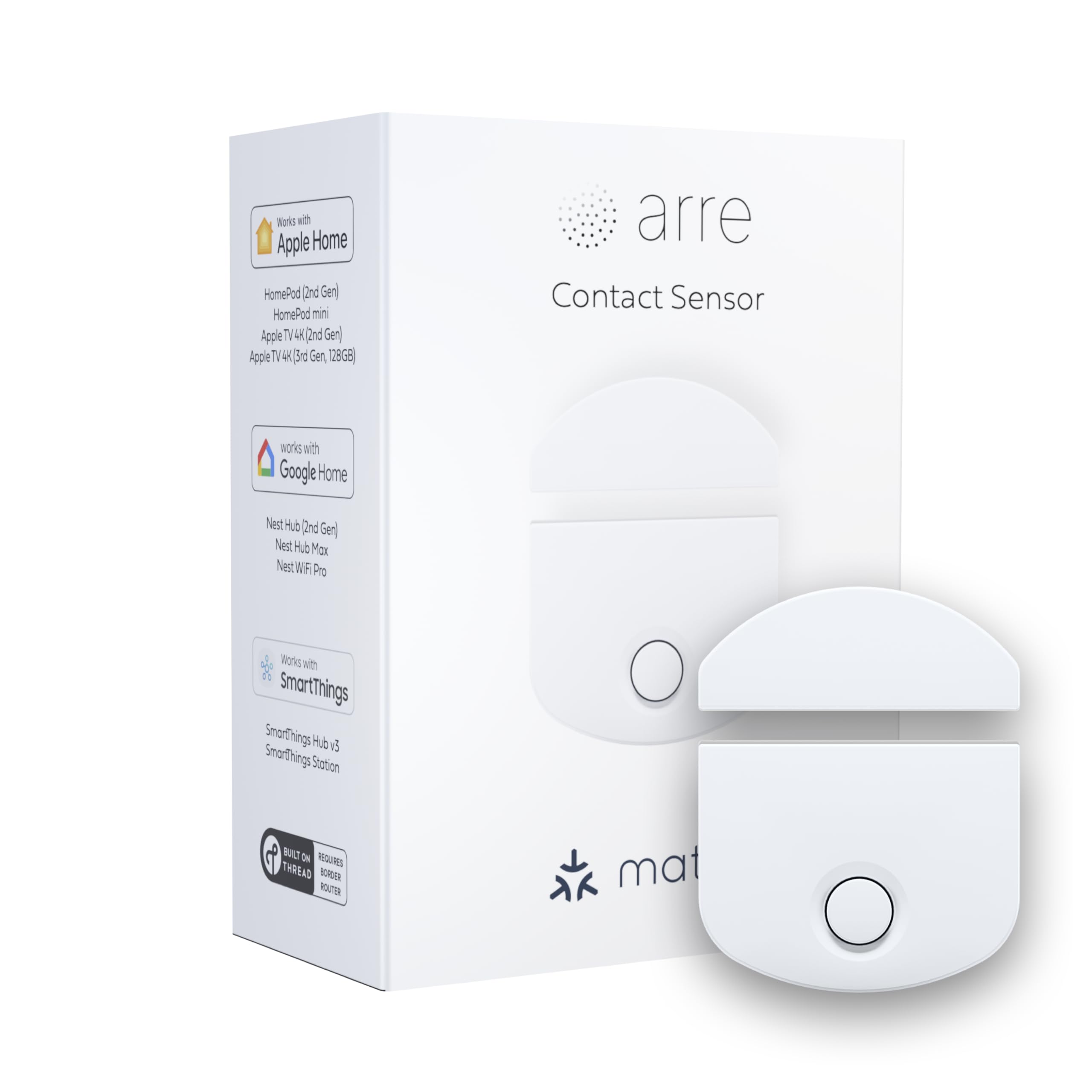 Photo 1 of arre Contact Sensor with Matter & Thread Support, Control Smart Home Accessories, Works with Apple Home / Google Home / Samsung SmartThings / Alexa, Door / Garage Sensor