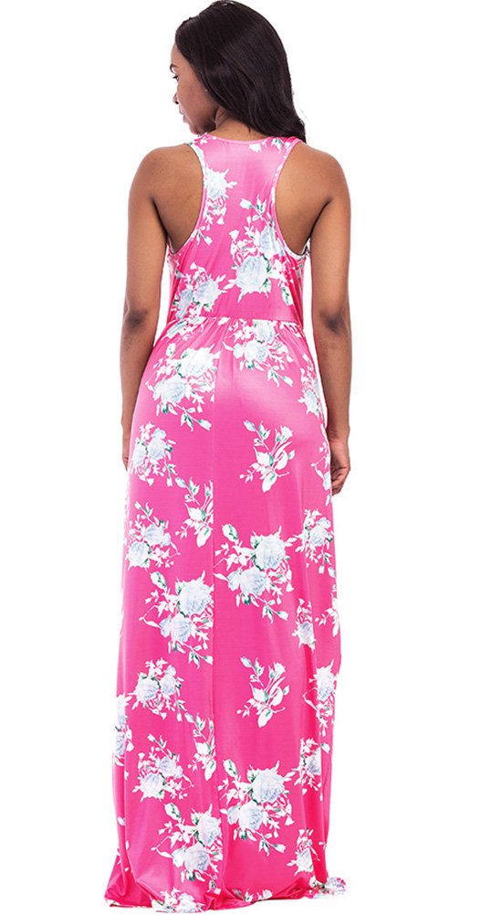 ThusFar Women\'s Floral Maxi Dress Red