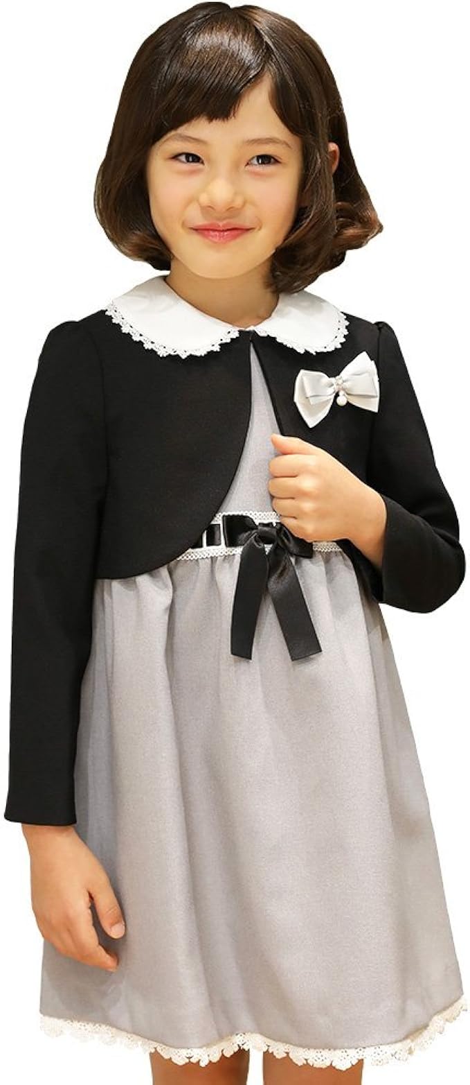 Amazon Chopin ショパン 入学式 女の子 子供服 スーツ 梯子レースアンサンブル 8791 9303 ブラック 1 アンサンブル 通販