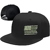 FACITE Flat Bill Hats for Men Black Snapback Hats for Men Adjustable Baseball Cap Fitted Cool Hip Hop Hat