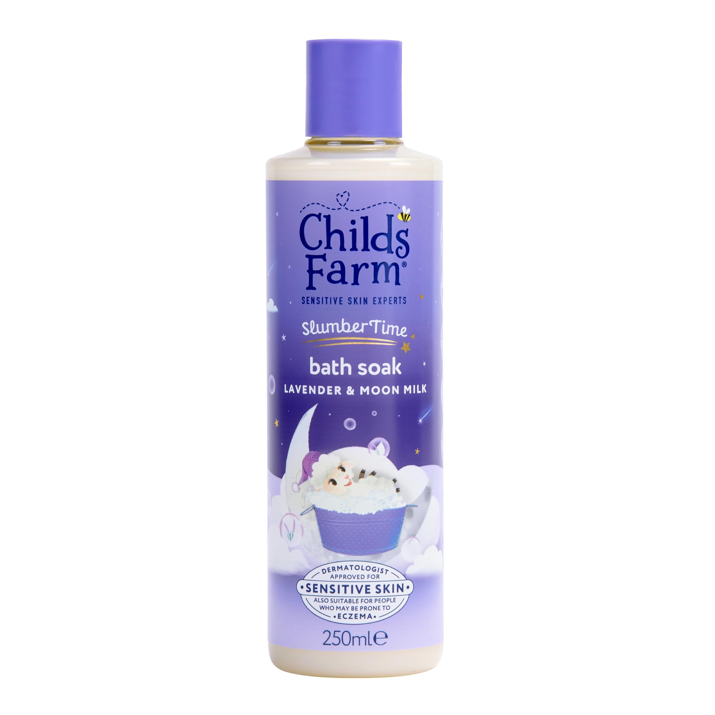 Childs Farm SlumberTime Sleep Bath Soak, Calming Lavender & Moon Milk | Soothing & Hydrating | Suitable for Newborns with Dry, Sensitive Skin, 250ml