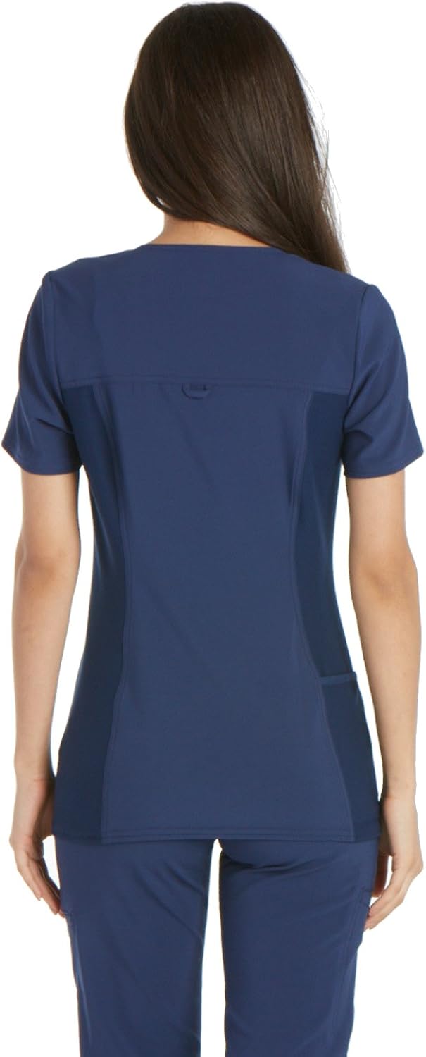 Cherokee iflex Women's V-Neck Knit Panel Scrub Top: Clothing