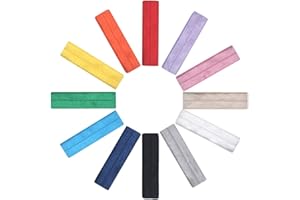 Bristlegrass Shiny Fold Over Elastic Band 3/4" Foe Spandex Ribbon for Hair Tie Headband Dress DIY Sewing Trim (Combo D-3/4 Inch X 24 Yards)