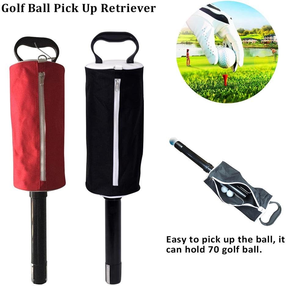 Keptfeet Deluxe Shag Bag Ball Collector and Holder Sports Square Shag Bag Golf Ball Pick Up Shag Bag Steel Tube Retriever Holds about 70 balls collector