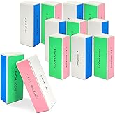 12-Piece White Sponge Nail Buffer Block, 4-Way Nail File and Buffer for Nail Care, Ideal for Salon and Home Manicures