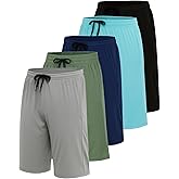 Real Essentials 5 Pack: Boys' Dry Fit Basketball Shorts for Youth Kids Teens - Athletic Running Soccer Sports with Pockets