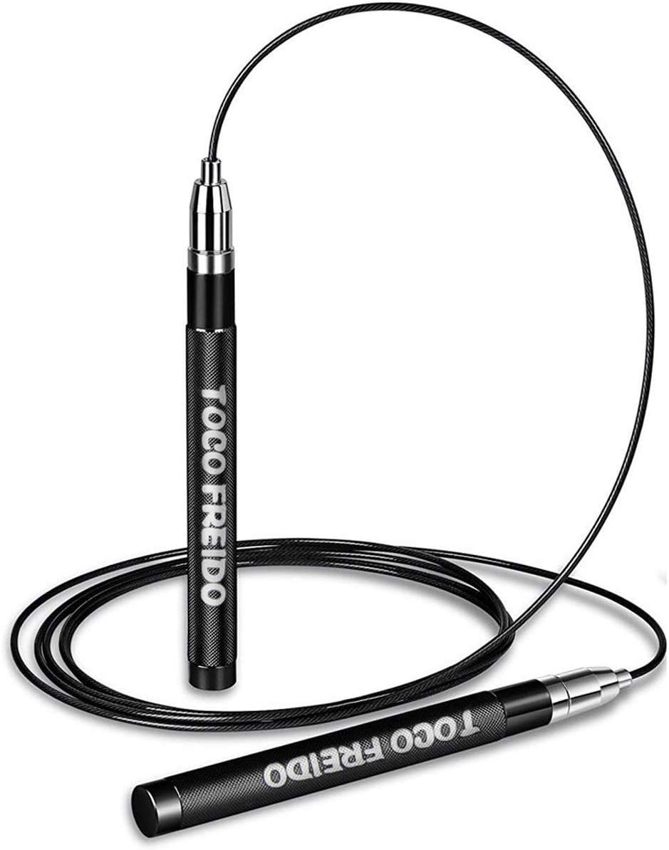 Adjustable Jump Rope for Workout - Speed & Weighted Jump Rope for Boxing, MMA, Muay Thai, Crossfit, Fitness, Tangle-Free, Best Cardio & Endurance Training - Get & Stay Fit, Lose Weight